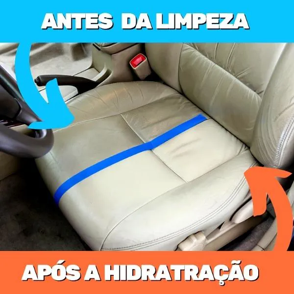 Antes e depois da hidratação de couro